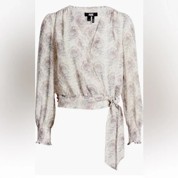 PAIGE MARGHERITA TIE WAIST BLOUSE SIZE S - Picture 5 of 6